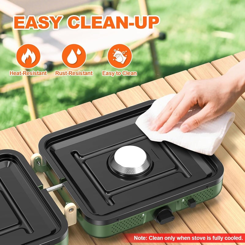 CFRERO Portable Propane 2-Burner Foldable Camping Stove with Carry Bag - Image 5
