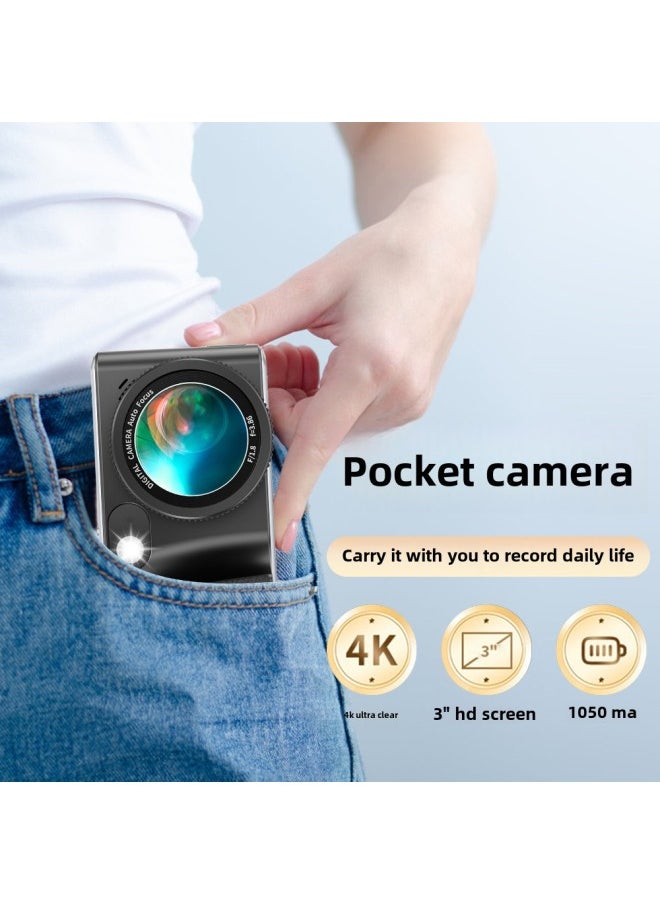 Generic 4K Retro Portable Card Machine HD Digital Camera 3 Inch Student Entry-level Digital Camera-Body Color:Tdc-80y6 (2 Batteries + 32gb Card)  - Image 2