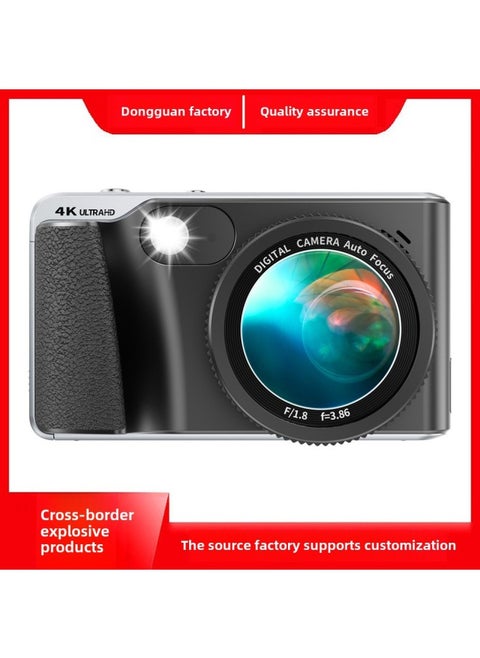 4K Retro Portable Card Machine HD Digital Camera 3 Inch Student Entry-level Digital Camera-Body Color:Tdc-80y6 (2 Batteries + 32gb Card)