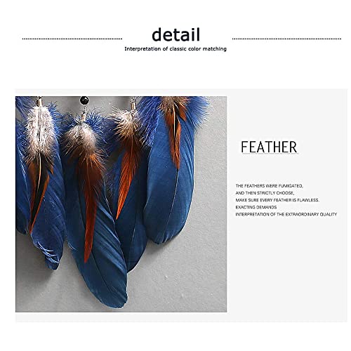 MOONFLY Dream Catcher Handmade Traditional Feather Dreamcatcher Hanging Home Wall Decoration Craft Ornament for Home, Bedroom, Kids, Boys Native American Style Décor (Star) - Image 2