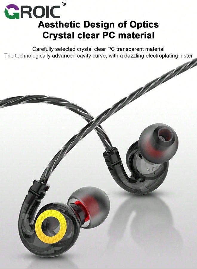 GROIC Wired Earbuds with Microphone Volume Control - Sport Over in Ear Buds Wire Bass Headphones - Gaming Mic Head Earphones Stereo Cord - for Phones Samsung Sony Computer Laptop Kids 3.5 mm Jack  - Image 2