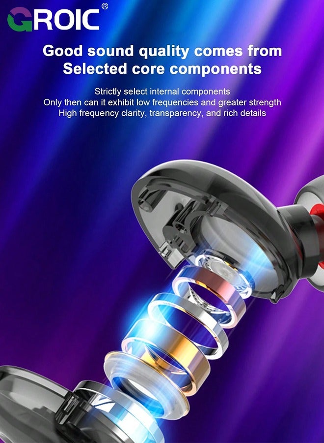 GROIC Wired Earbuds with Microphone Volume Control - Sport Over in Ear Buds Wire Bass Headphones - Gaming Mic Head Earphones Stereo Cord - for Phones Samsung Sony Computer Laptop Kids 3.5 mm Jack  - Image 4