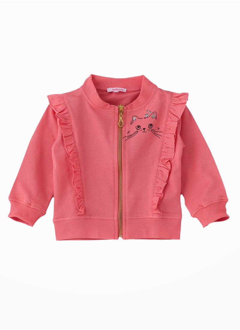 Jelliene Snuggle-Worthy Knitted Sweatshirt for Baby Girls  - Image 1