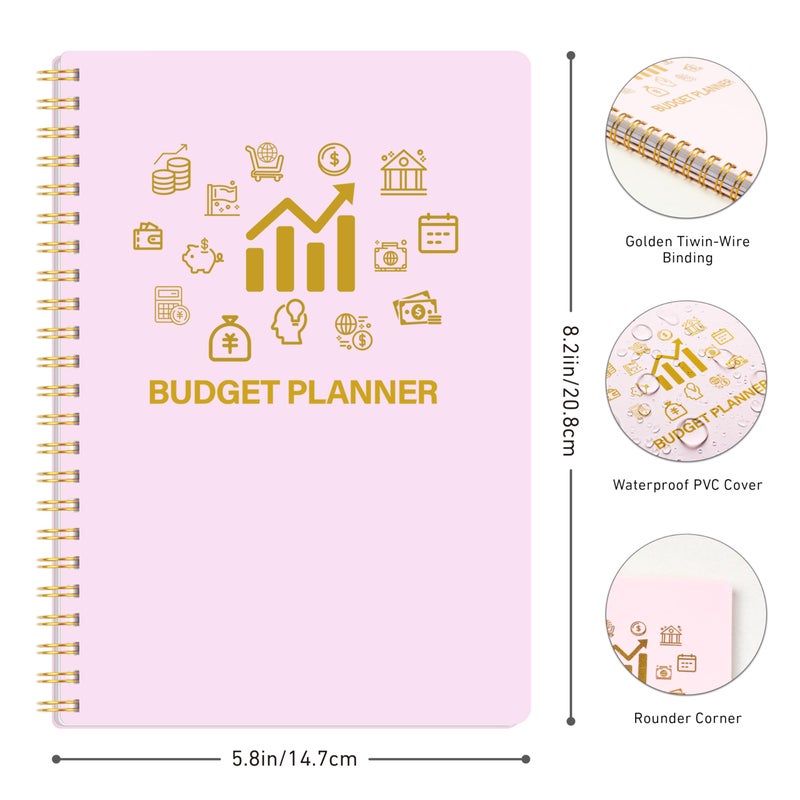 Kamoy Budget Planner - Monthly Financial Planner Organizer with Expense Budget Book/Expense Tracker Notebook/Accounting Book to Manage Your Money Effectively, Start Anytime, A5(5.8" * 8.2") Pink - Image 5