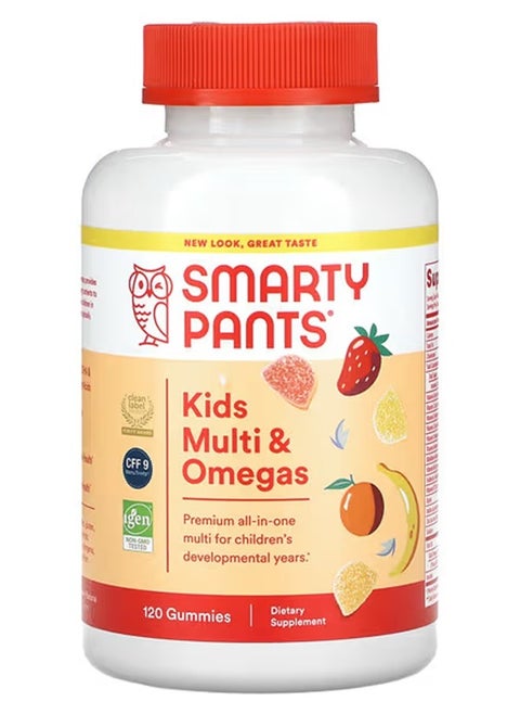 SmartyPants Kid's multi & Omega 3 Multivitamin -120 Gummies