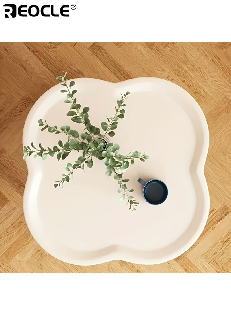 REOCLE Double Layers Plastic Table Home Organization Sturdy Construction Tiered Rack Utility Racks Storage Durable Organizer for Living Room Bedroom Office - Image 5