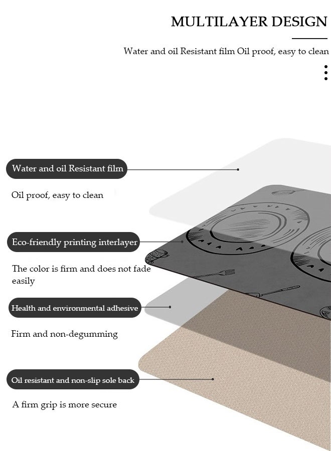 DUNISO مجموعة سجادات وبسط المطبخ من الجلد الفاخر، مضادة للتعب، غير قابلة للانزلاق، قابلة للغسل، سريعة الجفاف للمطبخ 40*60 سم/40*120 سم - Image 4