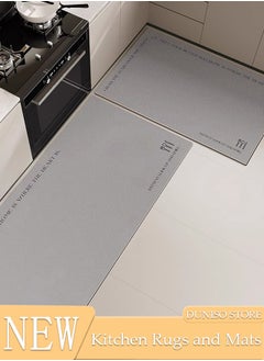 DUNISO Kitchen Rugs and Mats Set Premium Leather, MatAnti-Fatigue, Non-Skid Kitchen Floor Mats, Washable, Quick Drying Mat for Kitchen 40*60cm/40*120cm  - Image 1