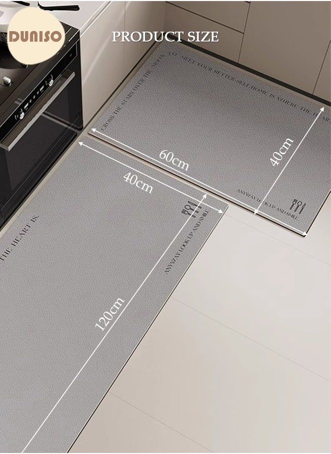 DUNISO Kitchen Rugs and Mats Set Premium Leather, MatAnti-Fatigue, Non-Skid Kitchen Floor Mats, Washable, Quick Drying Mat for Kitchen 40*60cm/40*120cm  - Image 4