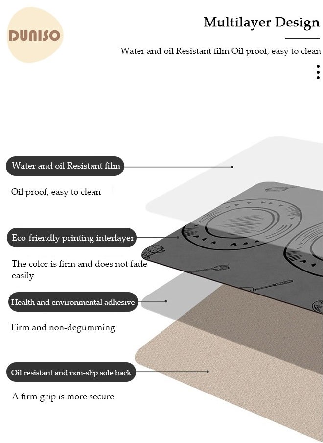 DUNISO Kitchen Rugs and Mats Set Premium Leather, MatAnti-Fatigue, Non-Skid Kitchen Floor Mats, Washable, Quick Drying Mat for Kitchen 40*60cm/40*120cm  - Image 5