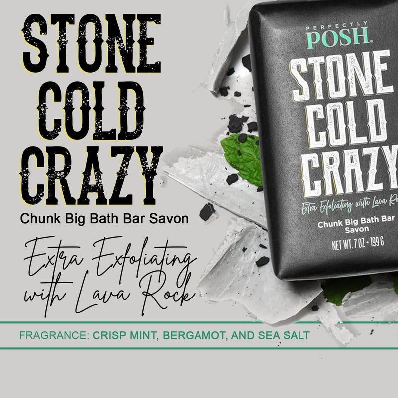 Perfectly Posh Stone Cold Crazy Big Bath Bar Soap Refreshing and Nourishing Soap with Energizing Scent for Energizing Bath Time 7oz - Image 4