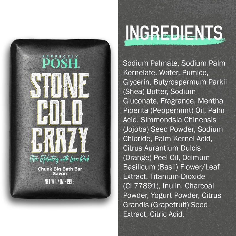 Perfectly Posh Stone Cold Crazy Big Bath Bar Soap Refreshing and Nourishing Soap with Energizing Scent for Energizing Bath Time 7oz - Image 3