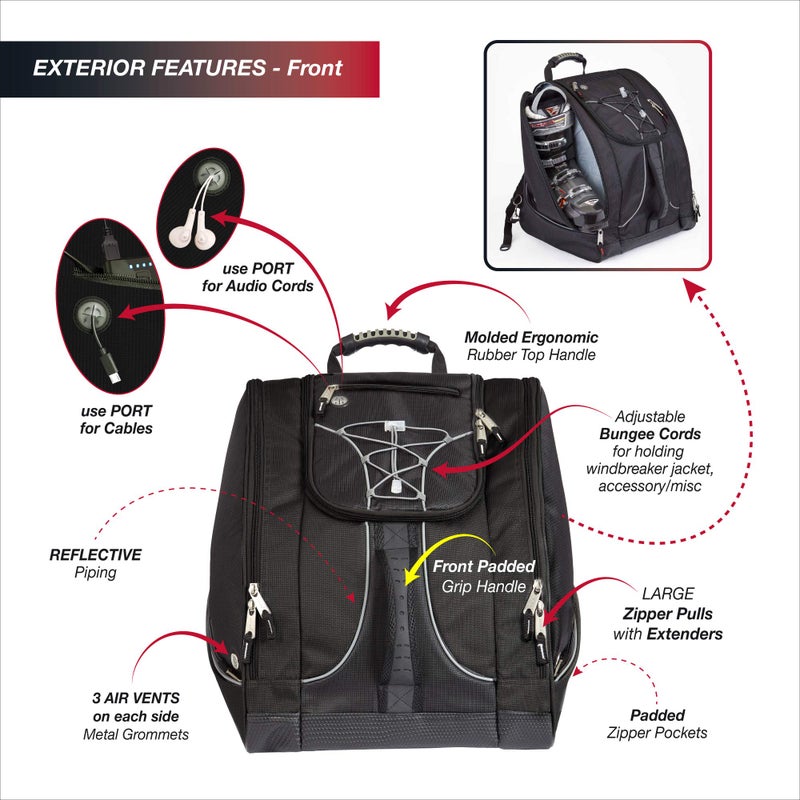 Athalon Bag and Backpack Snowboard â€“ Holds Everything â€“ (Ski Boots, Helmet, Goggles, Gloves), BlueZipGray/BK, One Size - Image 4