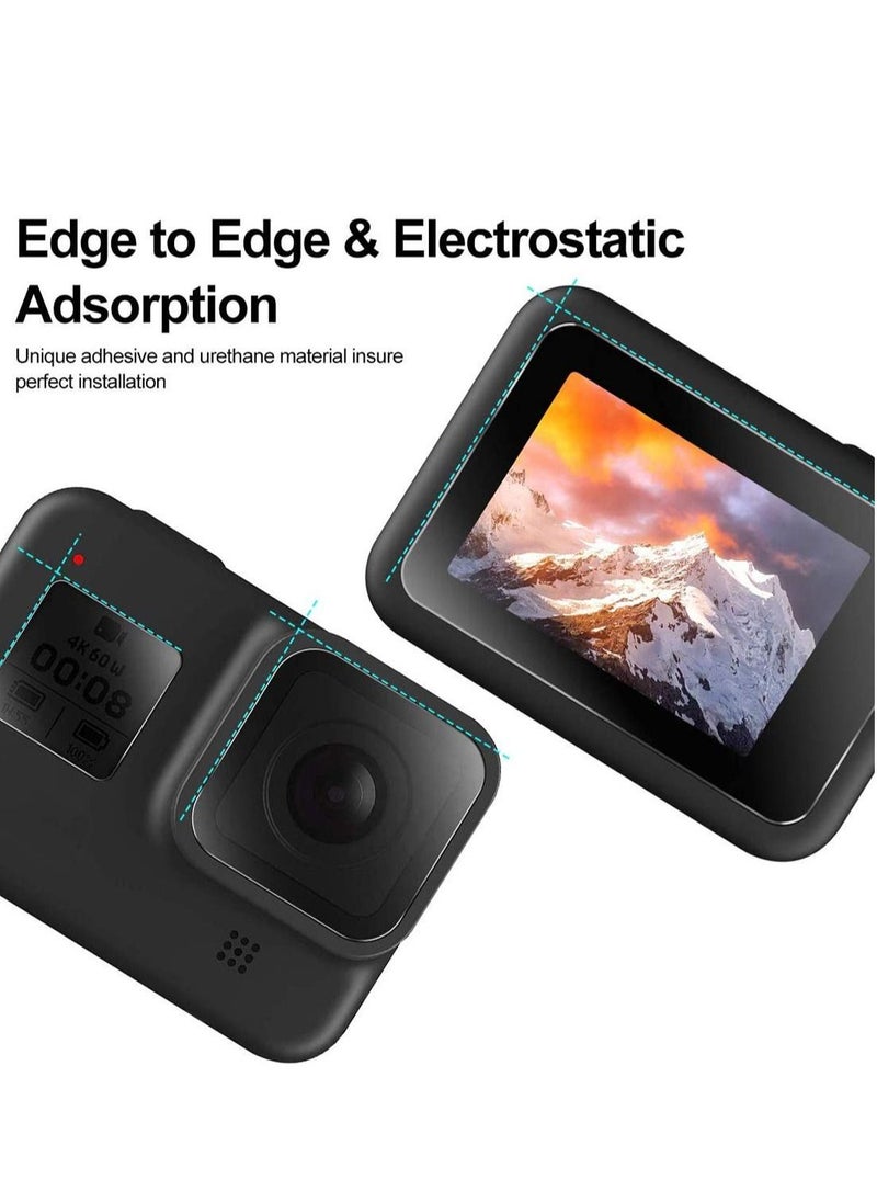 Y&D - SYOSI 9 Pcs Screen Protector for GoPro Hero 8 Black, 3 Ultra Clear Tempered Glass Protector, Lens Front LCD Display Film Action Camera - Image 1