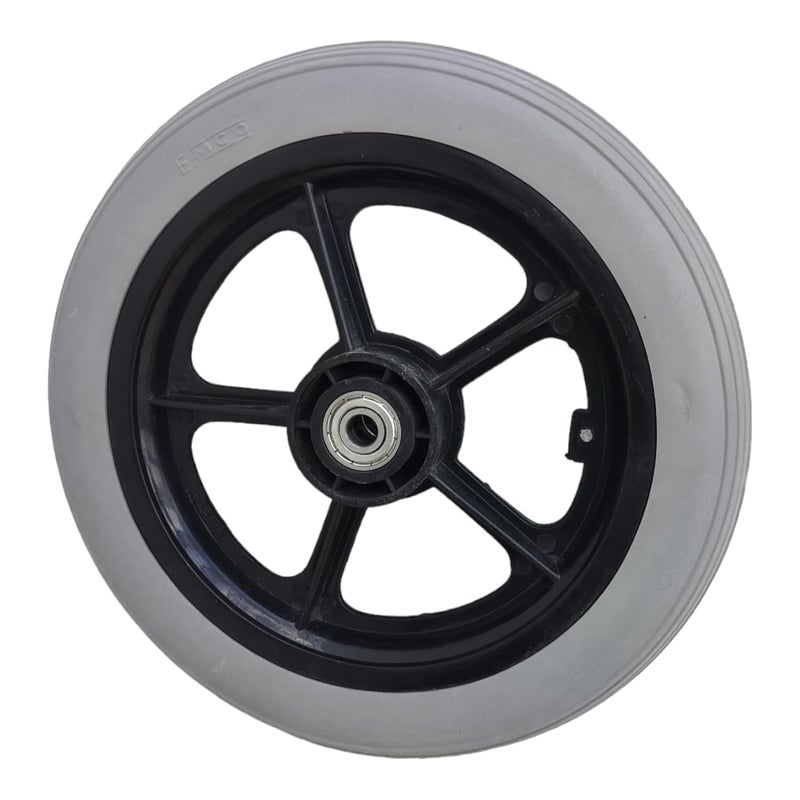 eOneAid 12 Inch Rear Wheel Replacement for Wheelchair – Durable Manual Wheelchair Back Wheel Spare Part – Smooth Rolling, Shock Absorbing, Easy to Install, Strong & Reliable Mobility- Grey (Pack of 2) - Image 5