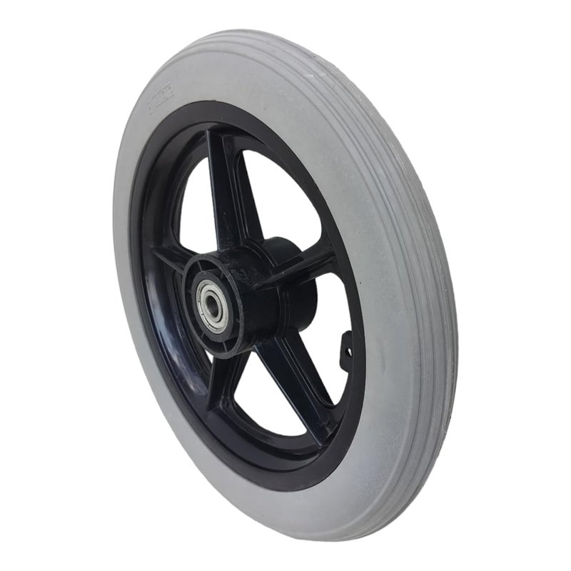 eOneAid 12 Inch Rear Wheel Replacement for Wheelchair – Durable Manual Wheelchair Back Wheel Spare Part – Smooth Rolling, Shock Absorbing, Easy to Install, Strong & Reliable Mobility- Grey (Pack of 2) - Image 4