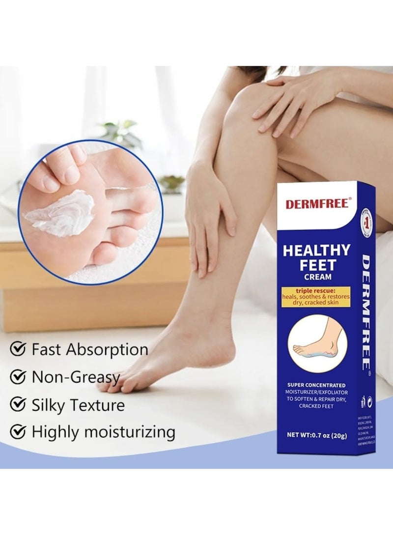 DERMFREE Healthy Feet Cream 40% Urea Cream with 2% Salicylic Acid Heals Soothe & Restore Dry Cracked Hand Skin Moisturizing Exfoliating Repairing Foot Cream Foot Exfoliator with Green Tea Leaf Coconut Oil 20g - Image 2
