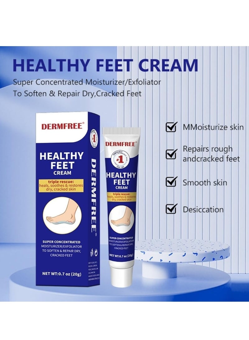DERMFREE Healthy Feet Cream 40% Urea Cream with 2% Salicylic Acid Heals Soothe & Restore Dry Cracked Hand Skin Moisturizing Exfoliating Repairing Foot Cream Foot Exfoliator with Green Tea Leaf Coconut Oil 20g - Image 3