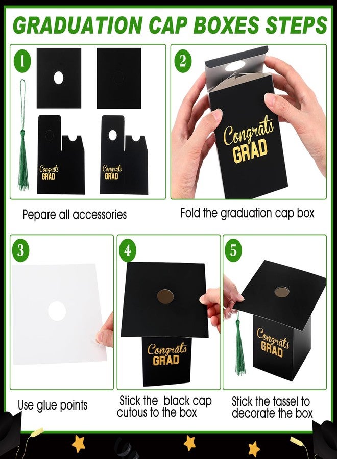Weekgrat مجموعة زينة طاولة التخرج Weekgrat، 4 مجموعات، 95 قطعة، 2026، تتضمن قطع مركزية للتهنئة بالخريجين، صندوق على شكل قبعة تخرج، أعواد تهنئة، زينة طاولة، أرقام تهنئة مقطوعة (أخضر). - Image 3