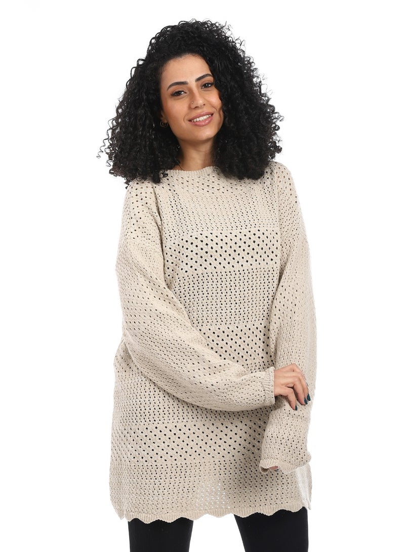 سيزار بلوفر صوف حريمي ب رقبة دائرية - Image 2