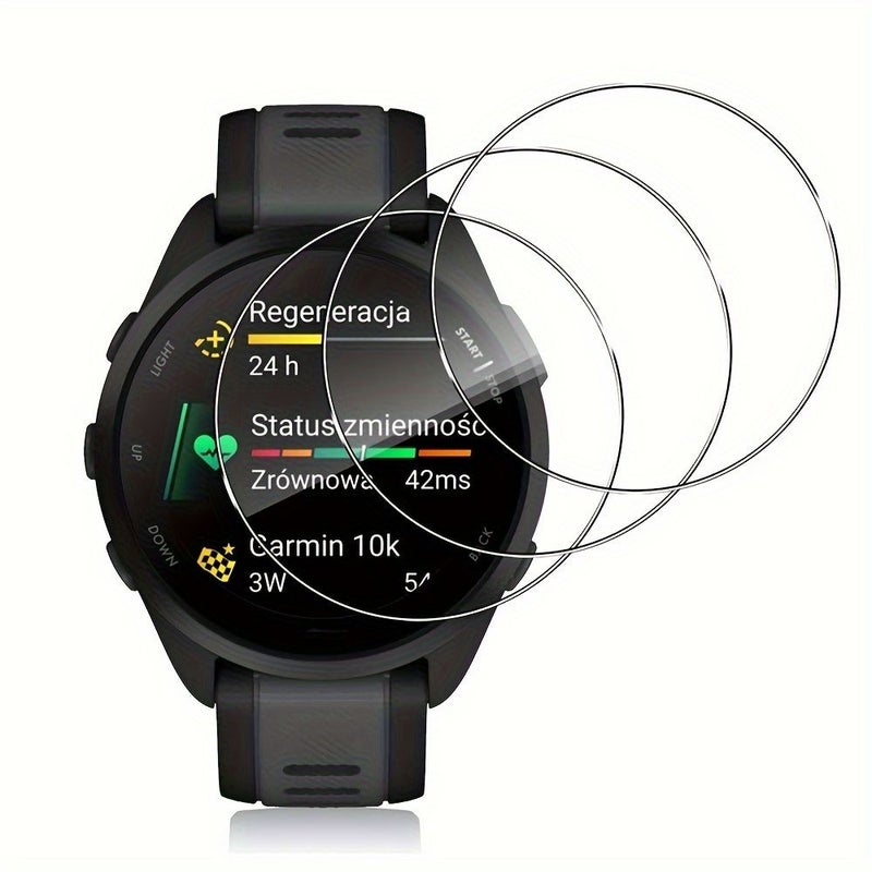 واقي شاشة زجاجي مقسّى بلمعة 9H لساعة Garmin Forerunner 165 Music غير مقاوم للماء - Image 3