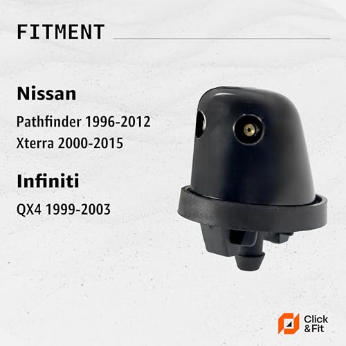 Click&Fit Back Glass Washer Nozzle compatible with Nissan Xterra 2000-2015, Pathfinder 1997-2012, Infiniti QX4 99-03 – Adjustable Rear windshield washer sprayer replacing 289700W000 B89700W000 - Image 2