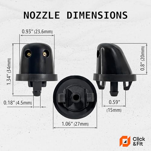 Click&Fit Back Glass Washer Nozzle compatible with Nissan Xterra 2000-2015, Pathfinder 1997-2012, Infiniti QX4 99-03 – Adjustable Rear windshield washer sprayer replacing 289700W000 B89700W000 - Image 4
