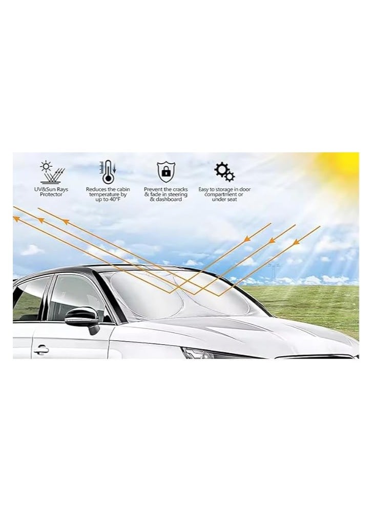 Sunshade - Car Windshield Premium Quality Sunshade, Foldable  with Storage Pouch 150 * 70 cm - Image 1