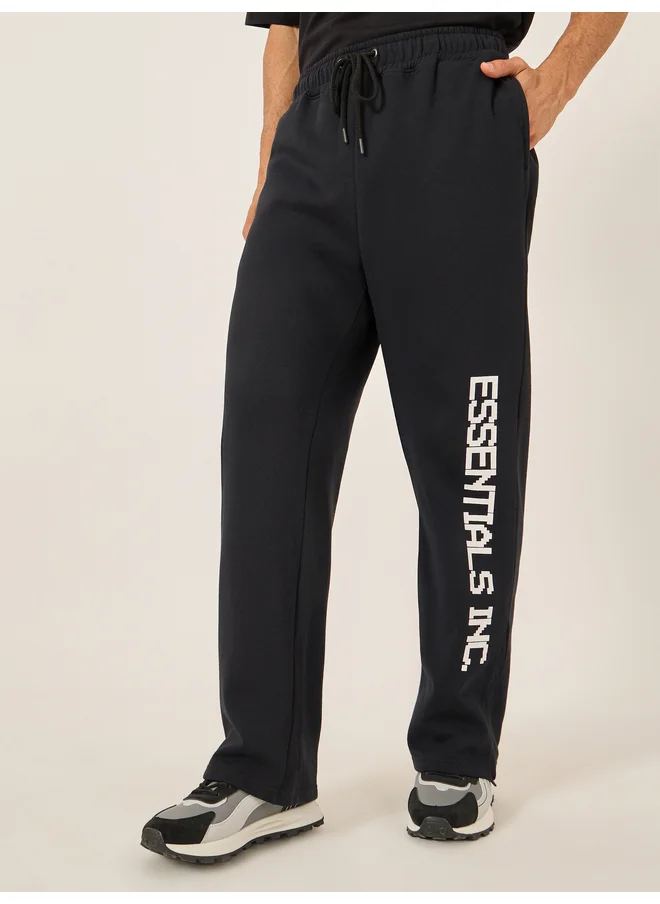 Styli Styli Pixelated Print Fleece Oversized Open Hem Joggers