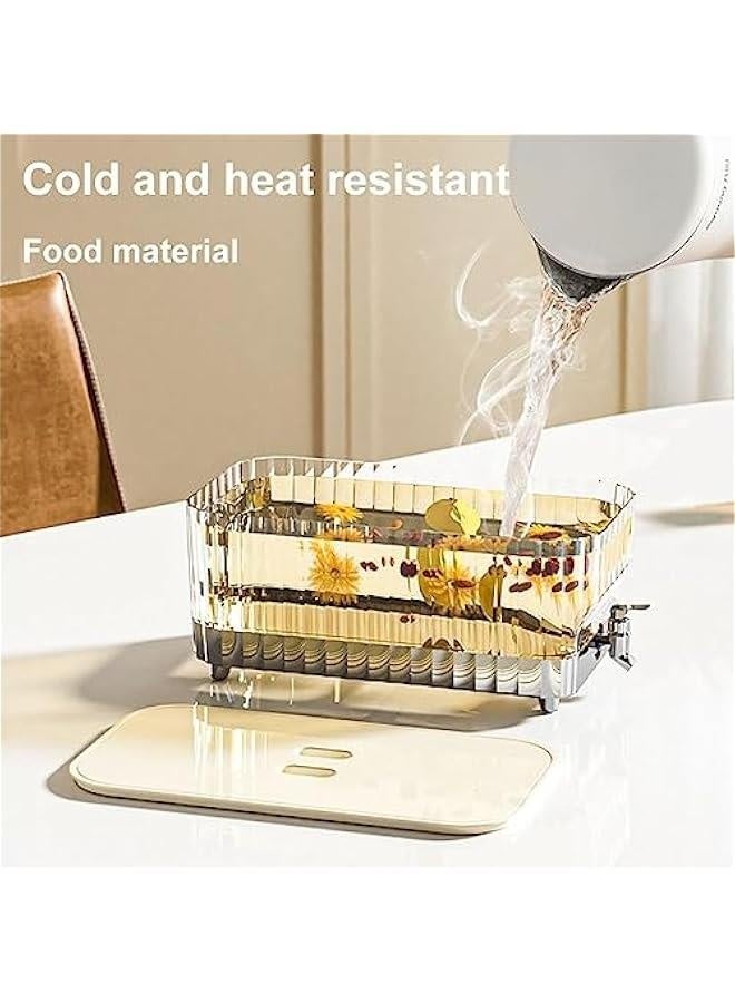 5.3L Beverage Dispenser With Faucet,Refrigerator Water Dispenser With Tap,Glass Pitcher Cocktail Accessories,Refrigerator Beverage Dispenser - Image 2
