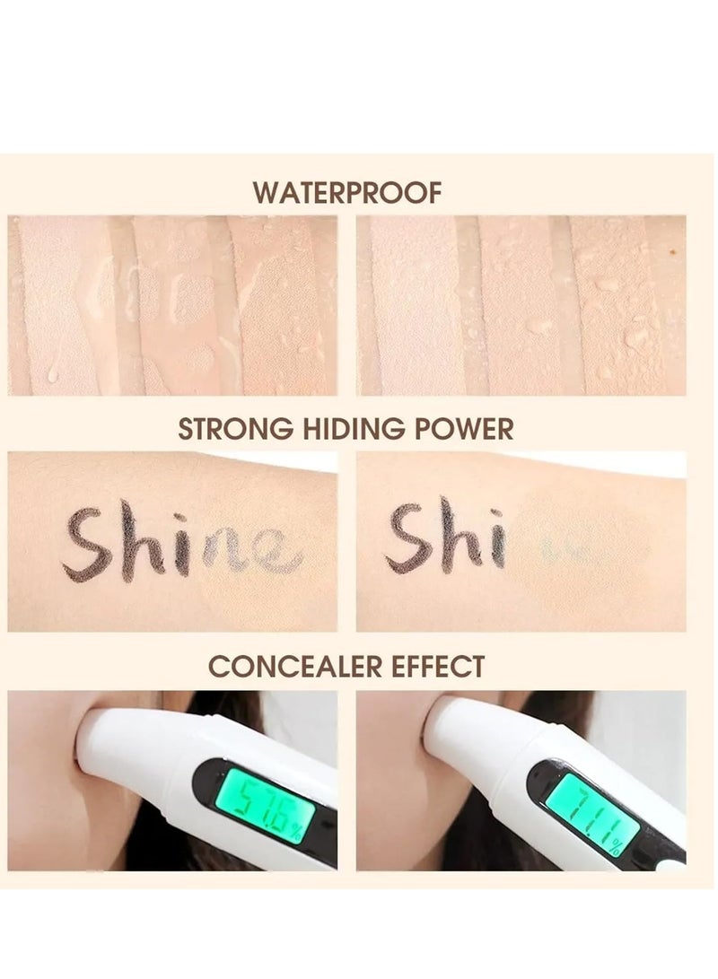 OCHEAL Hydrating BB Cream, Light BB Cream Foundation Cover Blemishes Tinted Moisturiser, Oil Control Cushion Foundation Color Correcting Cream for All Skin Types, Hydrating, Even Skin Tone 30g (Natural) - Image 3