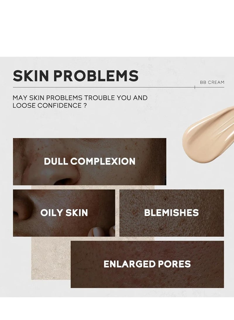 OCHEAL Hydrating BB Cream, Light BB Cream Foundation Cover Blemishes Tinted Moisturiser, Oil Control Cushion Foundation Color Correcting Cream for All Skin Types, Hydrating, Even Skin Tone 30g (Natural) - Image 4