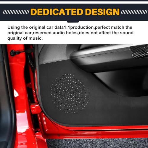 KUNGKIC for Ford Mustang 2024 2025 Car Door Anti Kick Pad Protective Stickers Interior Decals Accessories Self-Adhesive Side Edge Protection Mats Cover (PU, Imitation Leather) - Image 3