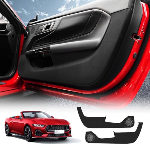 KUNGKIC for Ford Mustang 2024 2025 Car Door Anti Kick Pad Protective Stickers Interior Decals Accessories Self-Adhesive Side Edge Protection Mats Cover (PU, Imitation Leather) - Image 1