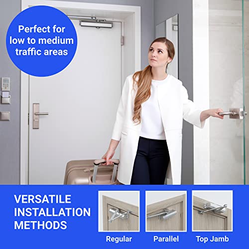 FORTSTRONG Commercial Door Closer (Silver) - Automatic Door Closer - UL Listed Grade 1 ADA Hydraulic Door Closers Certified - FS-6300 - Image 4