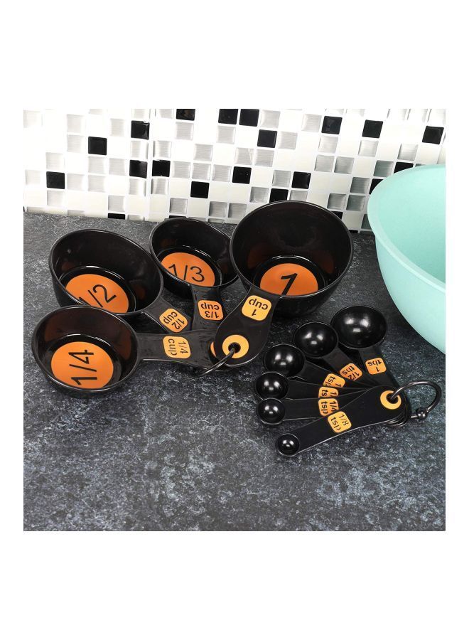 نيبمينينت طقم ملاعق وأكواب قياس مكون من 10 قطع أسود /برتقالي. - Image 3