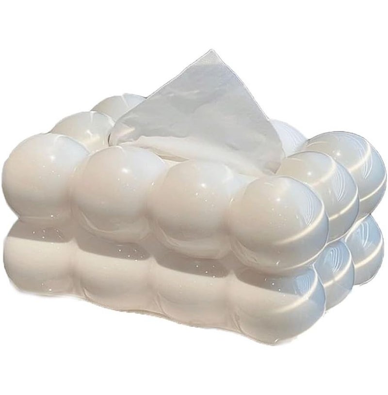 Cloud Tissue Box Cover Napkin Holder For Living Room Coffee Table Household White - Image 1