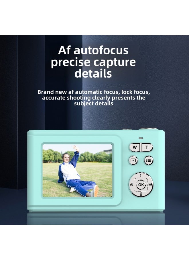 CCD Camera Student Party Cheap Old Card Camera Can Pass Mobile Phone AF Focus High Color Value Gift-Body Color:X1 Blue + 64G Memory Card + USB Card Reader + TYPE-C Adapter