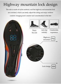 DUNISO Road cycling shoes, mountain cycling shoes with locks，with Velcro and swivel buckle, anti slip and breathable, suitable for outdoor and indoor cycling (size 42)  - Image 5