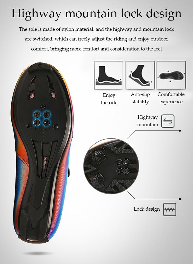 DUNISO Road cycling shoes, mountain cycling shoes with locks，with Velcro and swivel buckle, anti slip and breathable, suitable for outdoor and indoor cycling (size 42) - Image 5