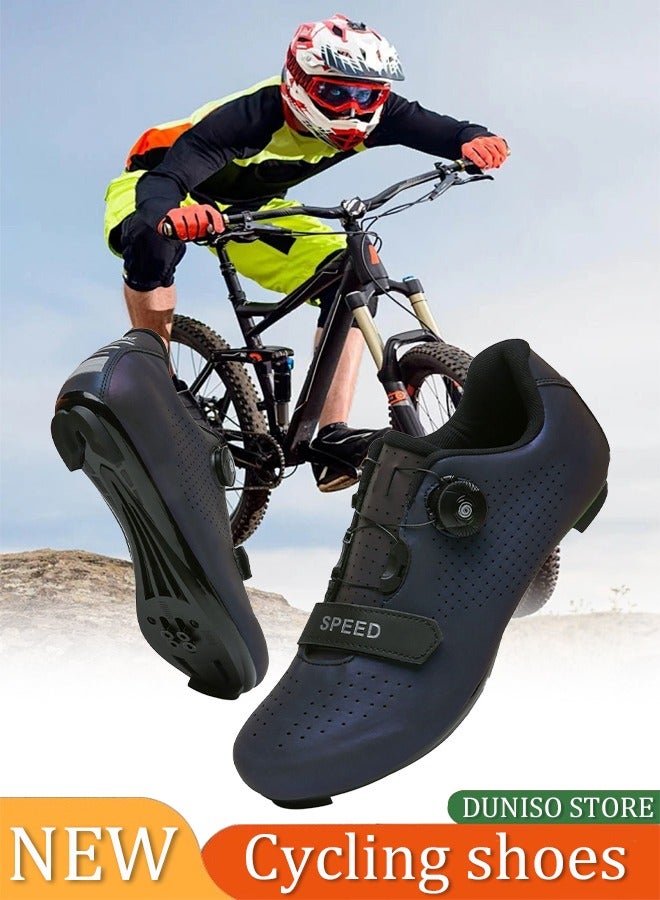 DUNISO Road cycling shoes, mountain cycling shoes with locks，with Velcro and swivel buckle, anti slip and breathable, suitable for outdoor and indoor cycling (size 42) - Image 1