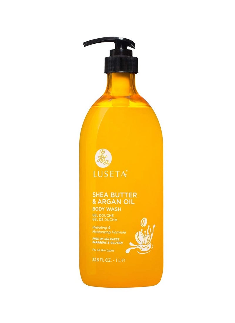 Luseta Luseta Shea Butter & Argan Oil Body Wash, Moisturizing Body Wash Formulated for Dry Skin Normal Skin Combination Skin 33.8oz  - Image 1