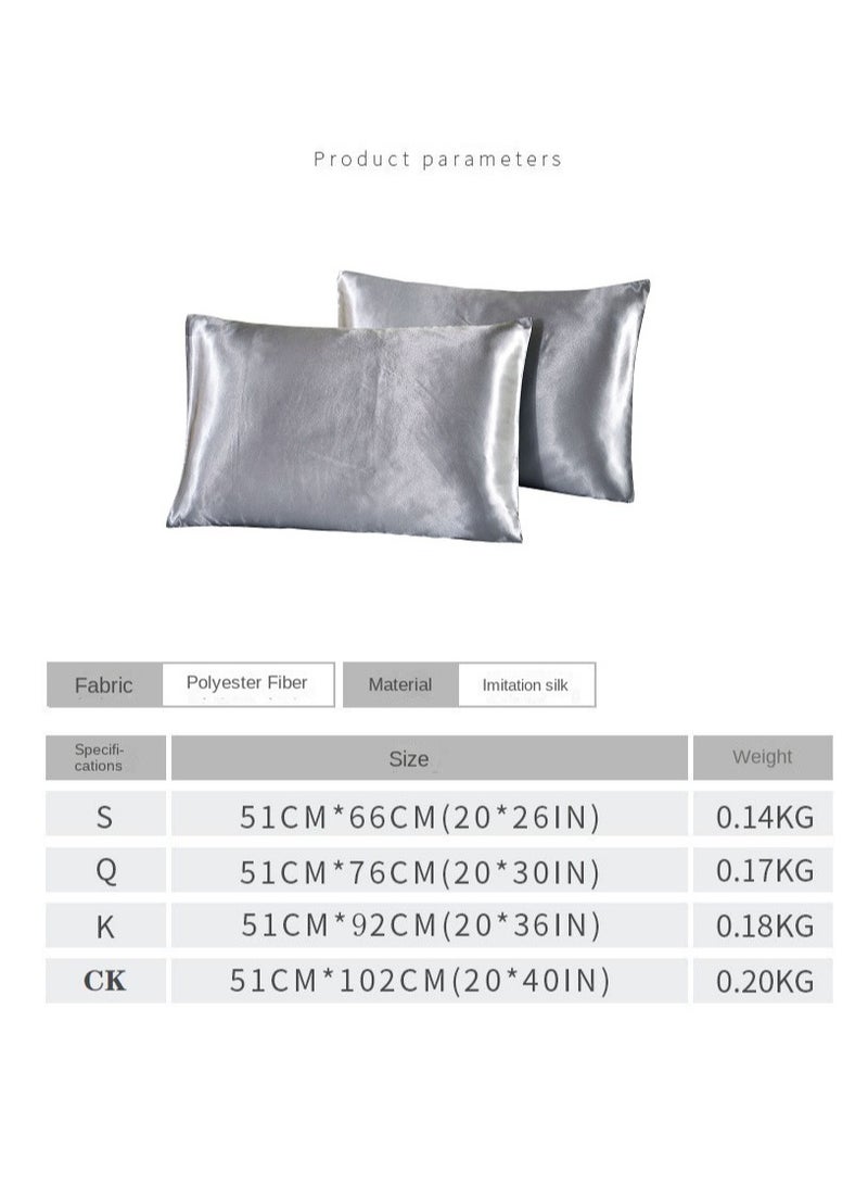 مجموعة غطاء حماية للوسادة بتصميم بسيط بلون سادة مكونة من قطعتين - Image 4