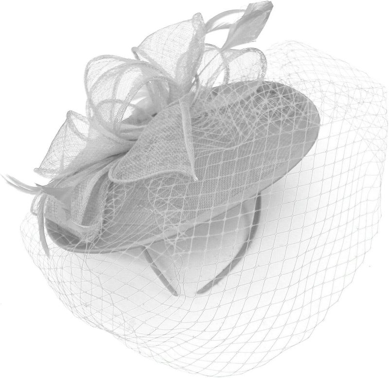 Caprilite Saucer Sinamay Headband Fascinator Wedding Ascot Hat Hatinator Birdcage Veil - Image 2