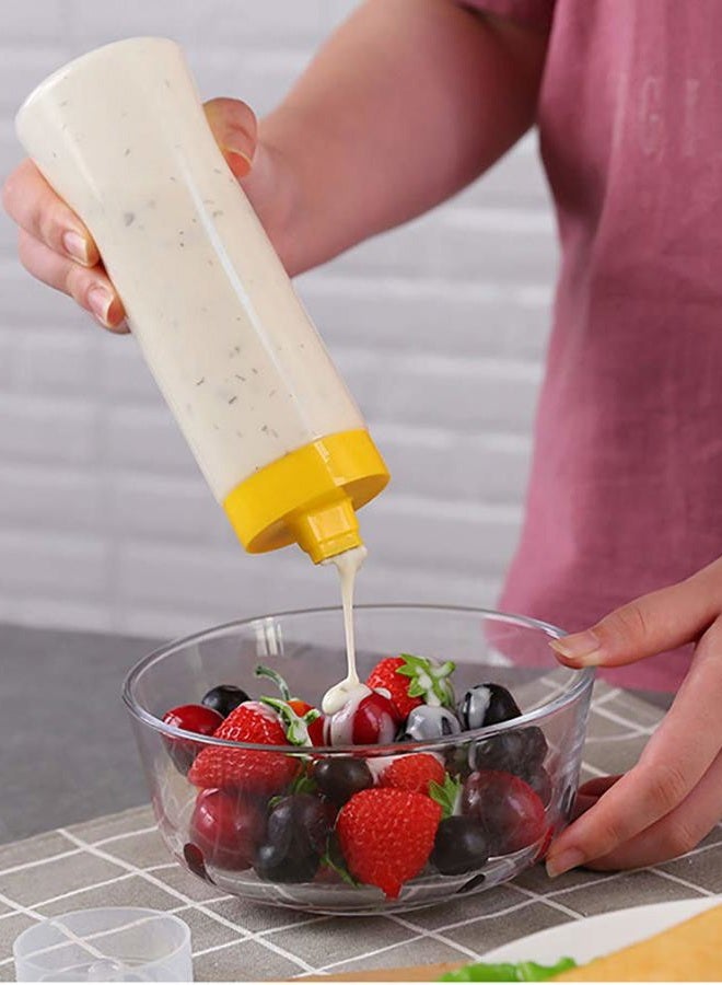 kakamono 2-pack Porous Squeeze Bottles,Leak Proof Refillable Condiment Container for Kitchen Use,Salad Dressings,top dispensers for ketchup mustard mayo hot sauces olive oil(10 oz) - Image 4