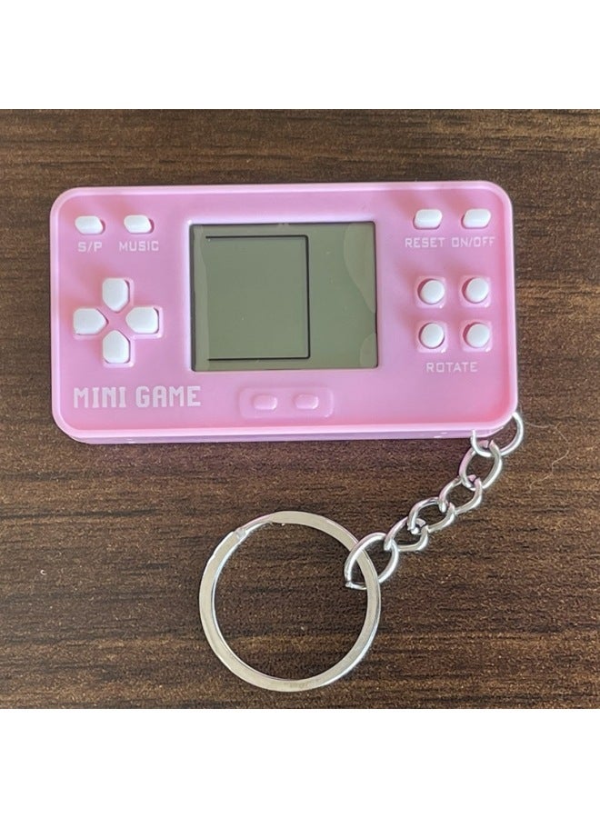 Handheld Electronic Game Machine Toy Classic Nostalgic Tetris Game Keychain Ornaments Wholesale-Color:Small Horizontal Game Machine [macaron Powder]]  - Image 1