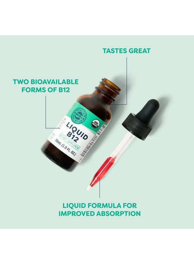 Vimergy Liquid B12 - Fast-Absorbing Brain Support - Energy Support Supplement - USDA Certified Organic, Vegan, Non-GMO - 30 Servings (30 mL) - Image 3