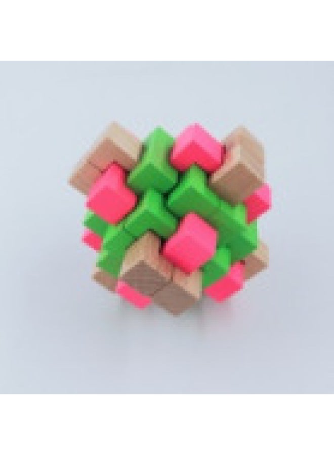 Classical Children's Educational Wooden Toy Blind Box Kongming Lock Luban Lock Adult Decompression Parent-Child Interactive Unlock Game