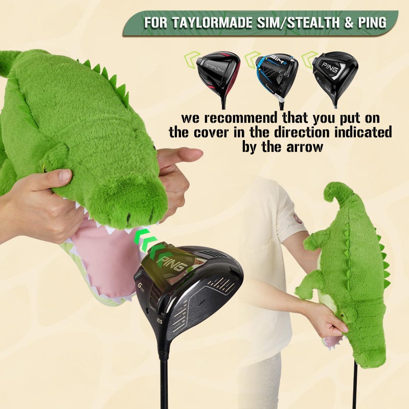 2thpart Animals Driver Headcover Alligator Plush Golf Club Head Cover Gift for Men Women - Image 2