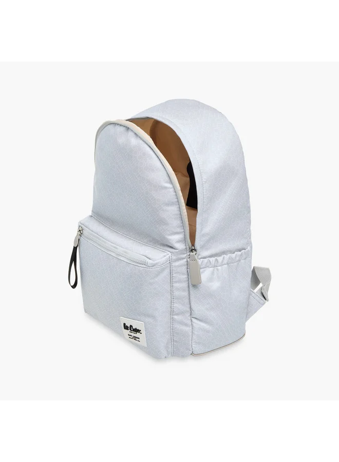 Lee Cooper  Women Monogram Print Backpack with Adjustable Straps and Zip Closure - 14x33x42 cm for Women | Best Price UAE